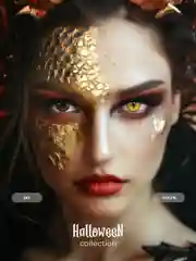 Цветные линзы для глаз Magestic Halloween, Dracarys, желтые 1 пара, 12 месяцев, 0.00