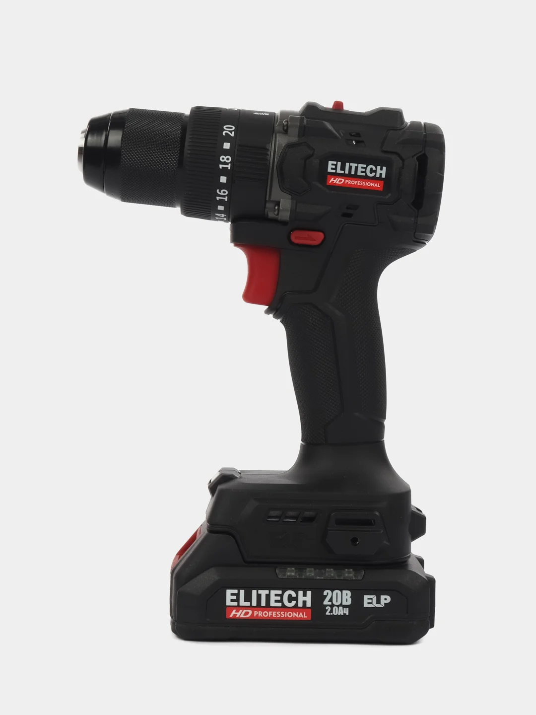 Дрель аккумуляторная ELITECH HD CD 20ISL2 (уд),бщет,20В,2х2.0Ач,ELP,БЗП-13мм,60Нм)