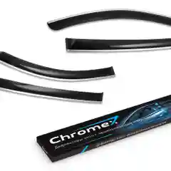 Дефлекторы окон CHROMEX с хром. молдингом KIA RIO IV 2017-, 4 шт, седан. / Киа Рио