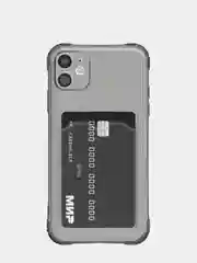 Чехол iPhone, Айфон 12, прозрачный, силиконовый, с карманом для карт
