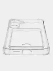 Прозрачный чехол Samsung Galaxy S24 Plus силиконовый, чёрный, прозрачный с кармашком