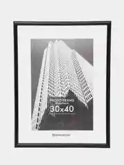 Рамка 15х21 см небьющаяся, багет 14 мм, пластик, BRAUBERG "Original", черная, 391228