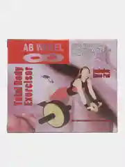 Желтый ролик для пресса с двойным колесом и ковриком