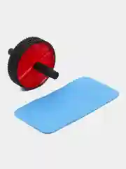 Красный ролик для пресса с двойным колесом и ковриком