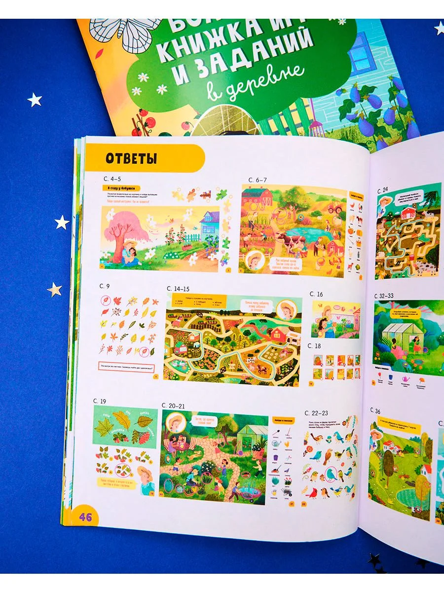 Большая книжка игр и заданий. В деревне