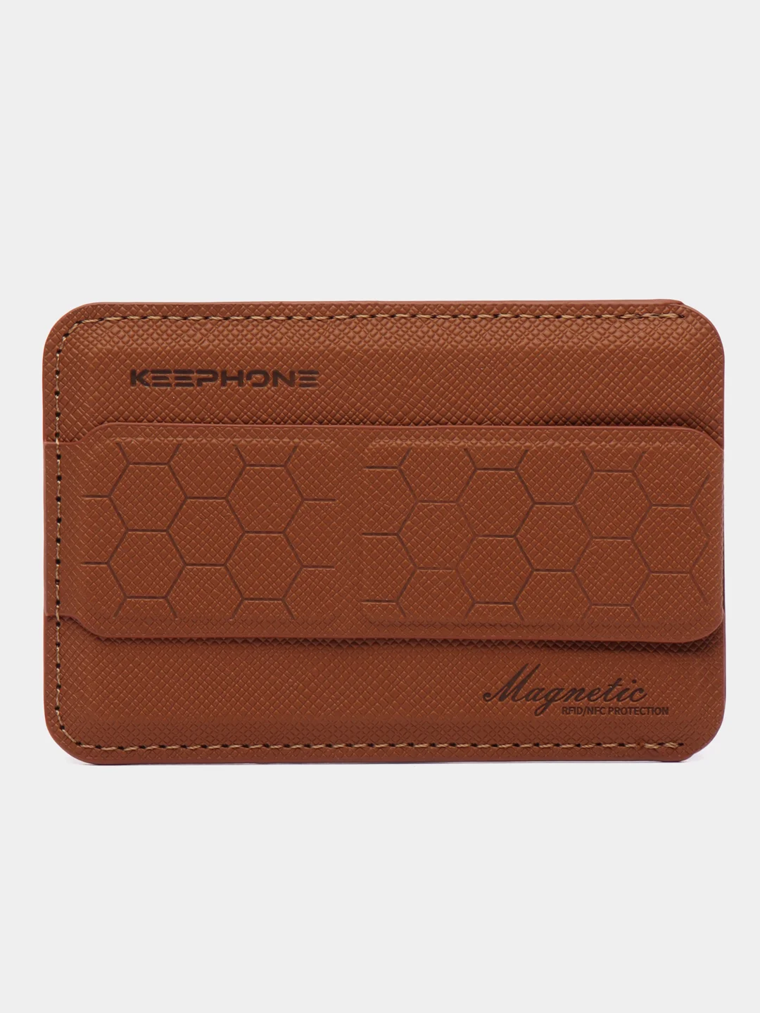 Коричневый чехол-кардхолдер Keephone c подставкой совместимый с MagSafe для IPhone