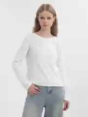 Белый лонгслив в рубчик женский, легкий, элегантный