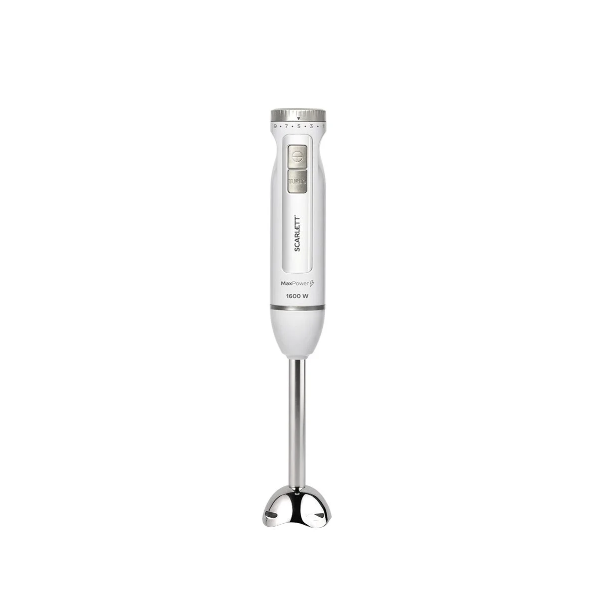 Белый блендер погружной Scarlett SC-HB42F29, TURBO режим, 1600 Вт