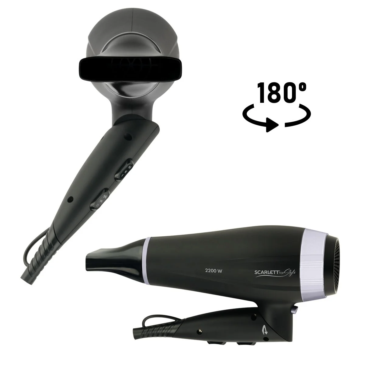 Черный фен для волос Scarlett SC-HD70IT12