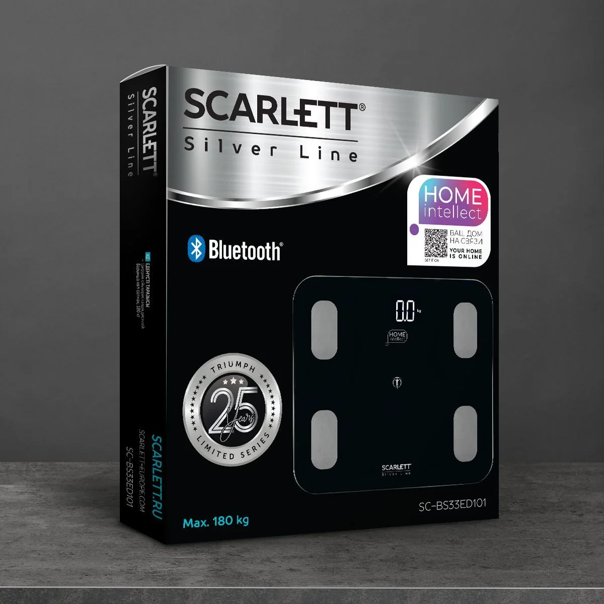 Весы напольные Scarlett с функцией bluetooth, коллекция Silver Line