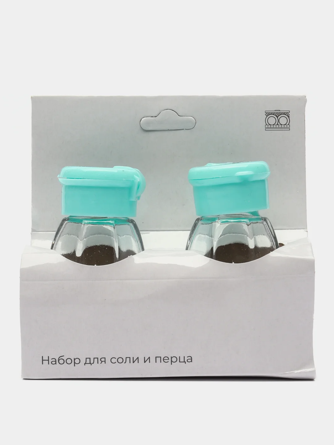 Бирюзовый солонка,набор для соли и перца, 3,5х7,5см, стекло,