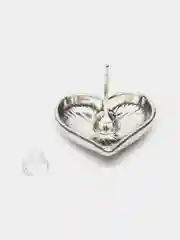 Женские серьги объёмные сердечки, сережки крупные сердце, серьги-гвоздики сердце