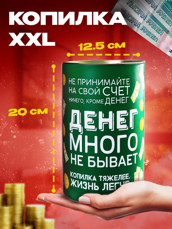 Копилка-банка XXL   для купюр и монет