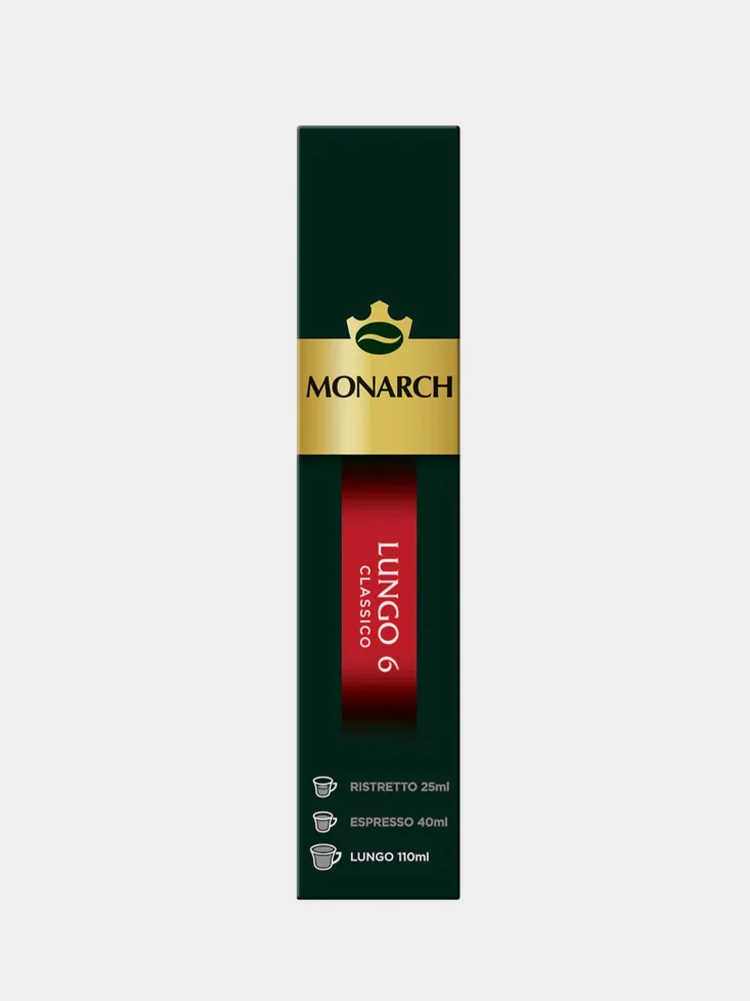Кофе в капсулах Monarch LUNGO 6 CLASSICO, жареный, молотый, 10 штук по 5,2 г