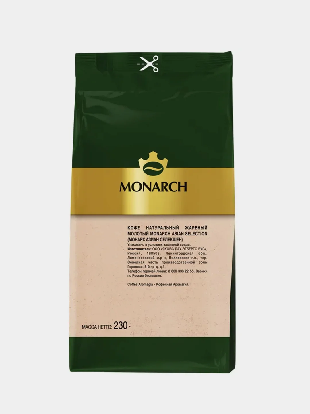Кофе молотый Monarch ASIAN SELECTION, натуральный, жареный, 230 г