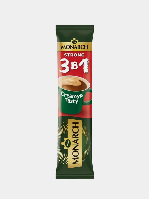 Напиток кофейный растворимый Monarch STRONG, 3 в 1, 50 штук по 13 г