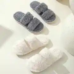 Серый домашние тапочки женские с открытым носом