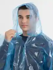 Синий дождевик на липучке