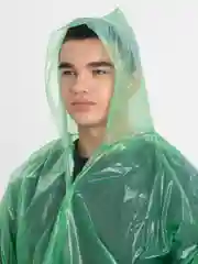 Зеленый дождевик на липучке
