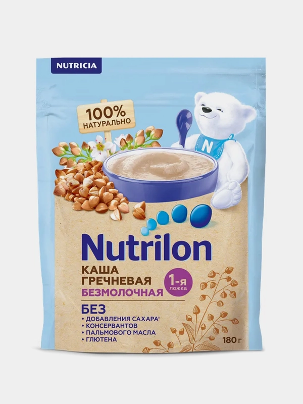 Каша безмолочная Nutrilon, гречневая, с 4 месяцев, 180г