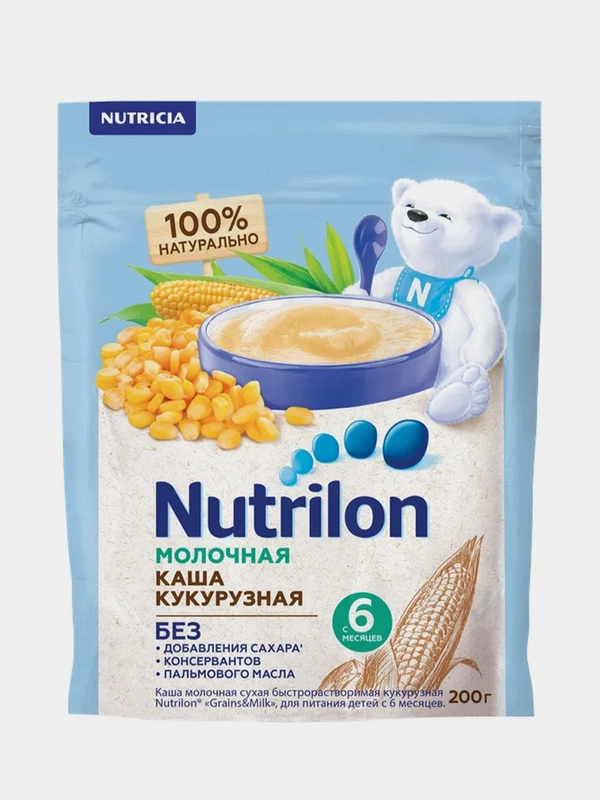 Каша молочная Nutrilon, кукурузная, с 6 месяцев, 200г