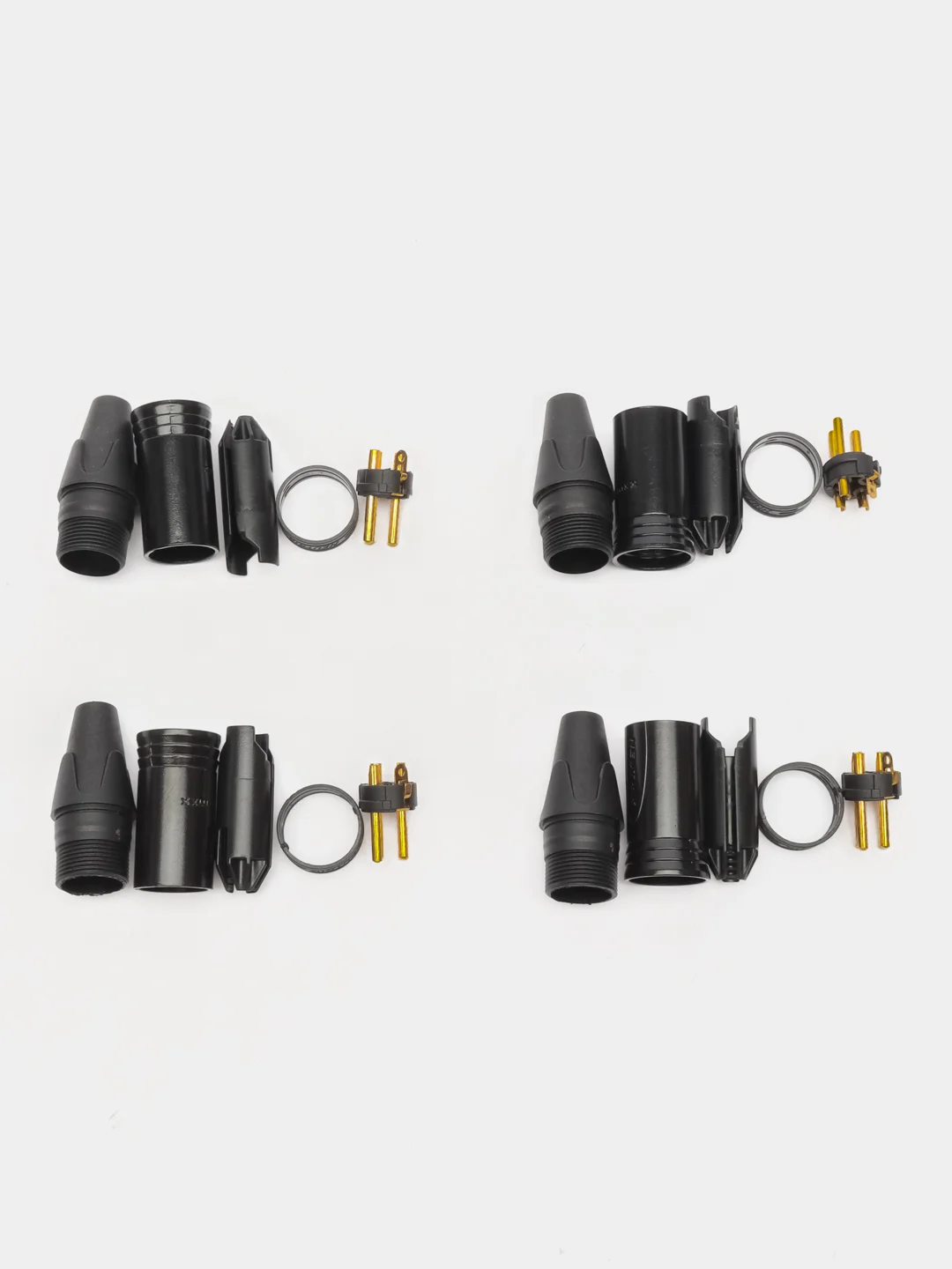 Черный кабельный разъем XLR male Black, комплект 4 шт