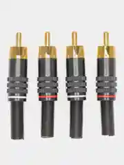Кабельный разъем RCA(male) позолоченный с пружиной (комплект 4 штуки)
