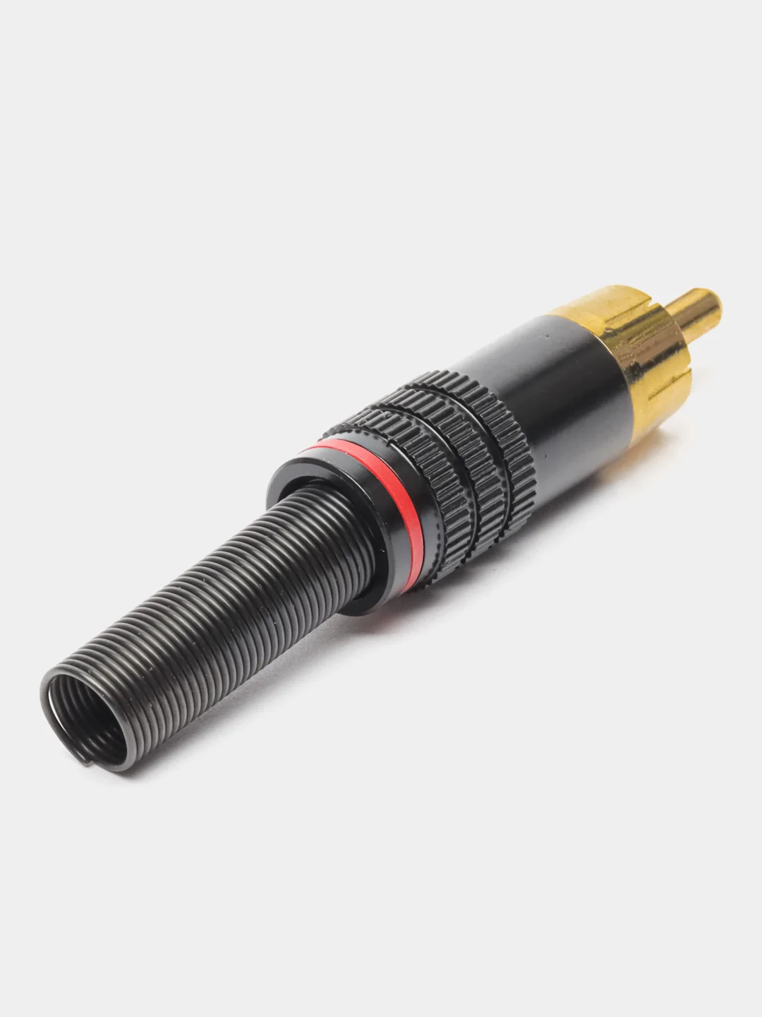 Кабельный разъем RCA(male) позолоченный с пружиной (комплект 4 штуки)