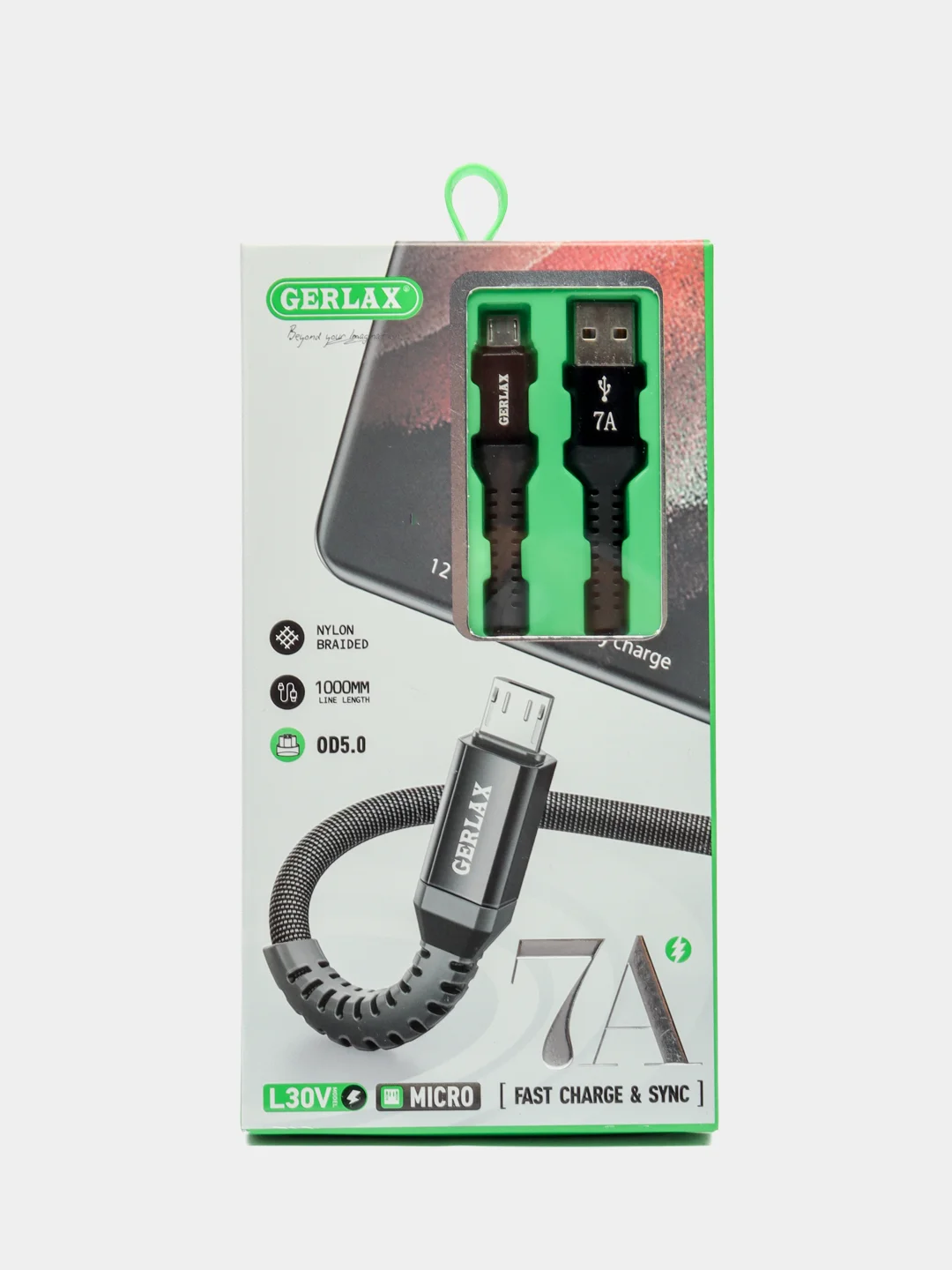 Кабель зарядный плетенный Micro USB кабель зарядки для телефона шнур 7А, 1 метр