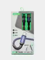 Кабель зарядный плетеный, Type-C кабель зарядки для телефона, шнур Type-c USB, 7А, 1 метр