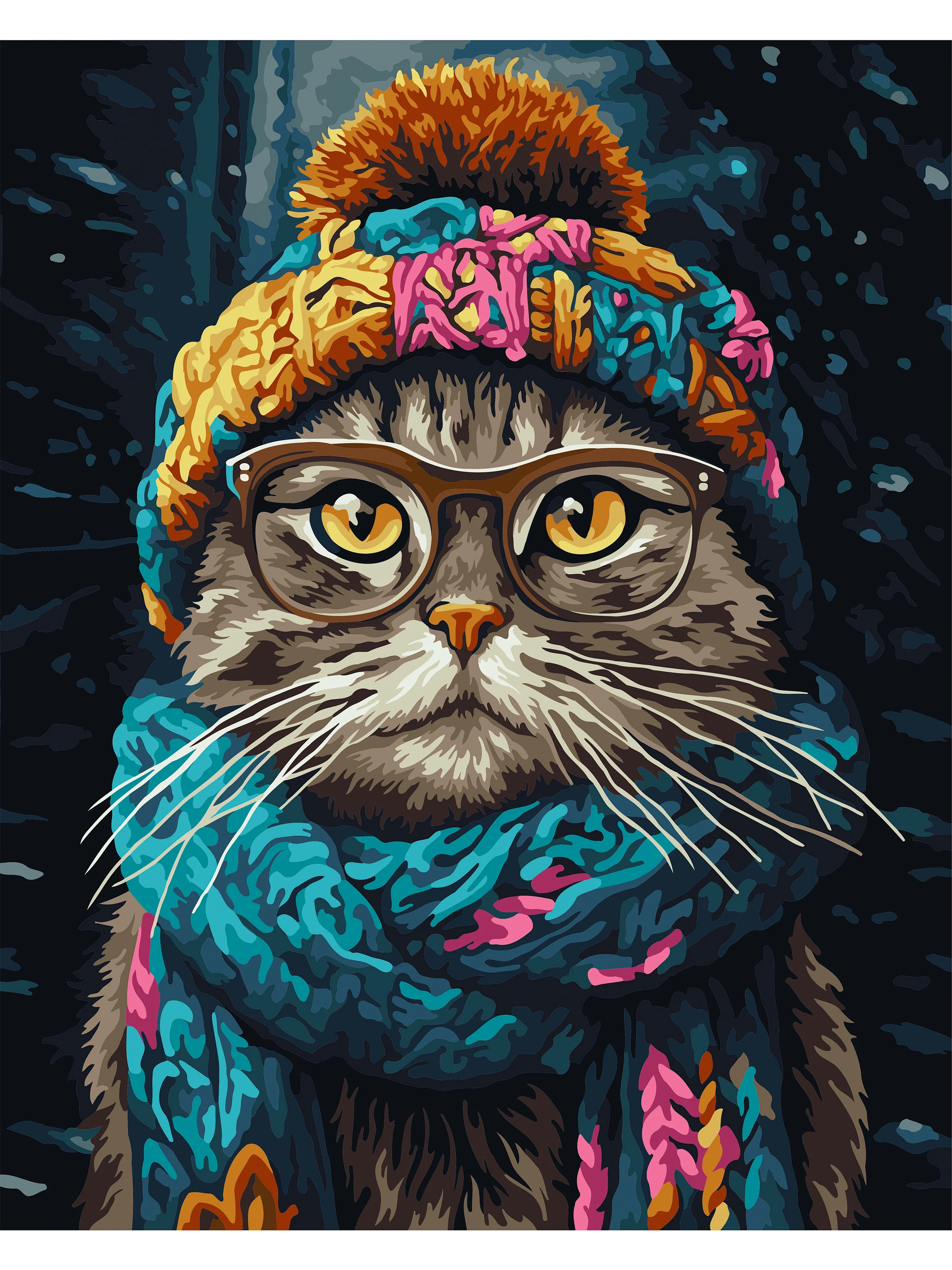 Котику время утепляться Картина по номерам на холсте с подрамником 40х50 "Hobby Paint"