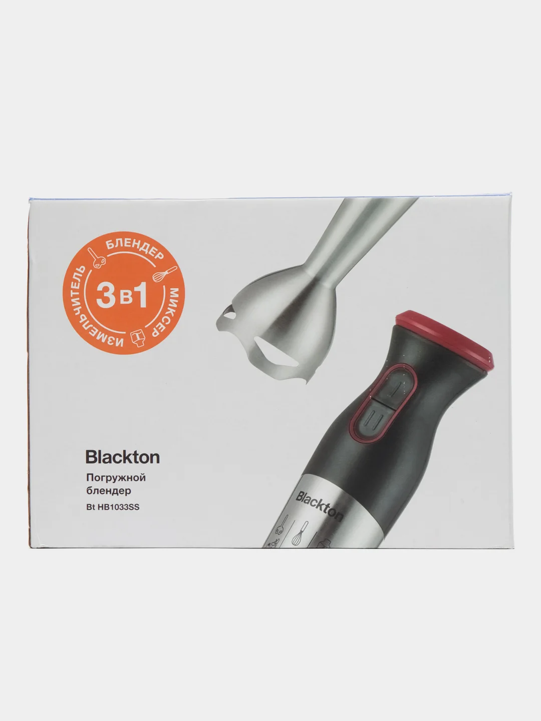 Блендер Blackton Bt HB1033SS 1000 Вт (черный/красный) 3 насадки металл 2 скорости