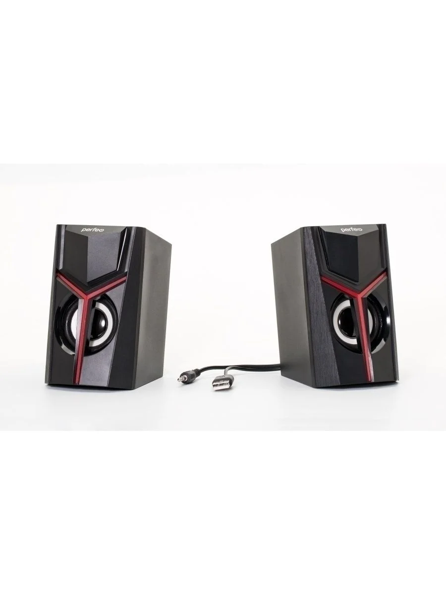 Колонки Perfeo "TRIAL", 2.0, 2х3 Вт, USB, Game Design, LED-подсветка, чёрный