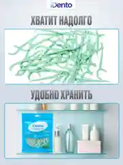 Зубная нить-флоссер с зубочисткой iDento 80 шт.