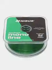 Леска NISUS MONOLINE, диаметр 0.45 мм, тест 19.5 кг, 100 м, зелёная