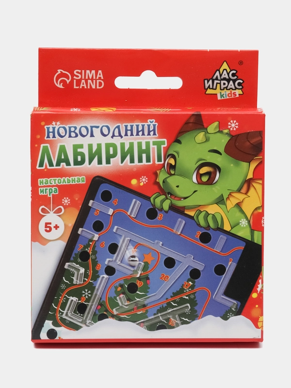 Настольная игра Новогодний лабиринт, 1 игрок, 5+