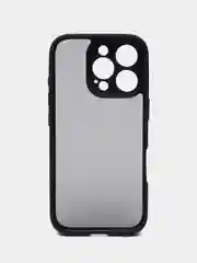 Черный чехол для Apple iPhone 16, Pro, Max, Plus пластиковый с силиконом BROSCORP противоударный