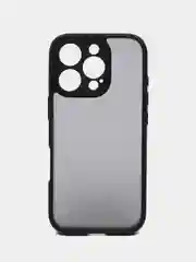 Черный чехол для Apple iPhone 16, Pro, Max, Plus пластиковый с силиконом BROSCORP противоударный