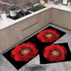 Алый комплект кухонных ковриков из двух штук