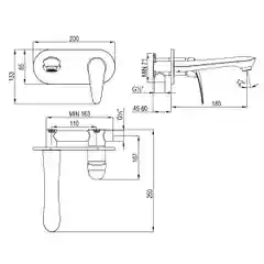 Хром смеситель Lemark Linara LM0426C, для раковины, встраиваемый