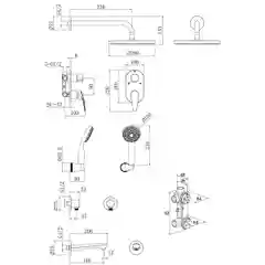 Хром смеситель Lemark Linara LM0422C для ванны и душа, встраиваемый