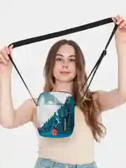 Золотистый хаки мини-сумка мессенджер женская, мужская через плечо с принтом, 40 видов