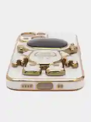 Белый чехол противоударный для смартфона Iphone 13, с кольцом-держателем и подставкой