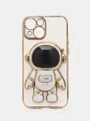 Белый чехол противоударный для смартфона Iphone 13, с кольцом-держателем и подставкой