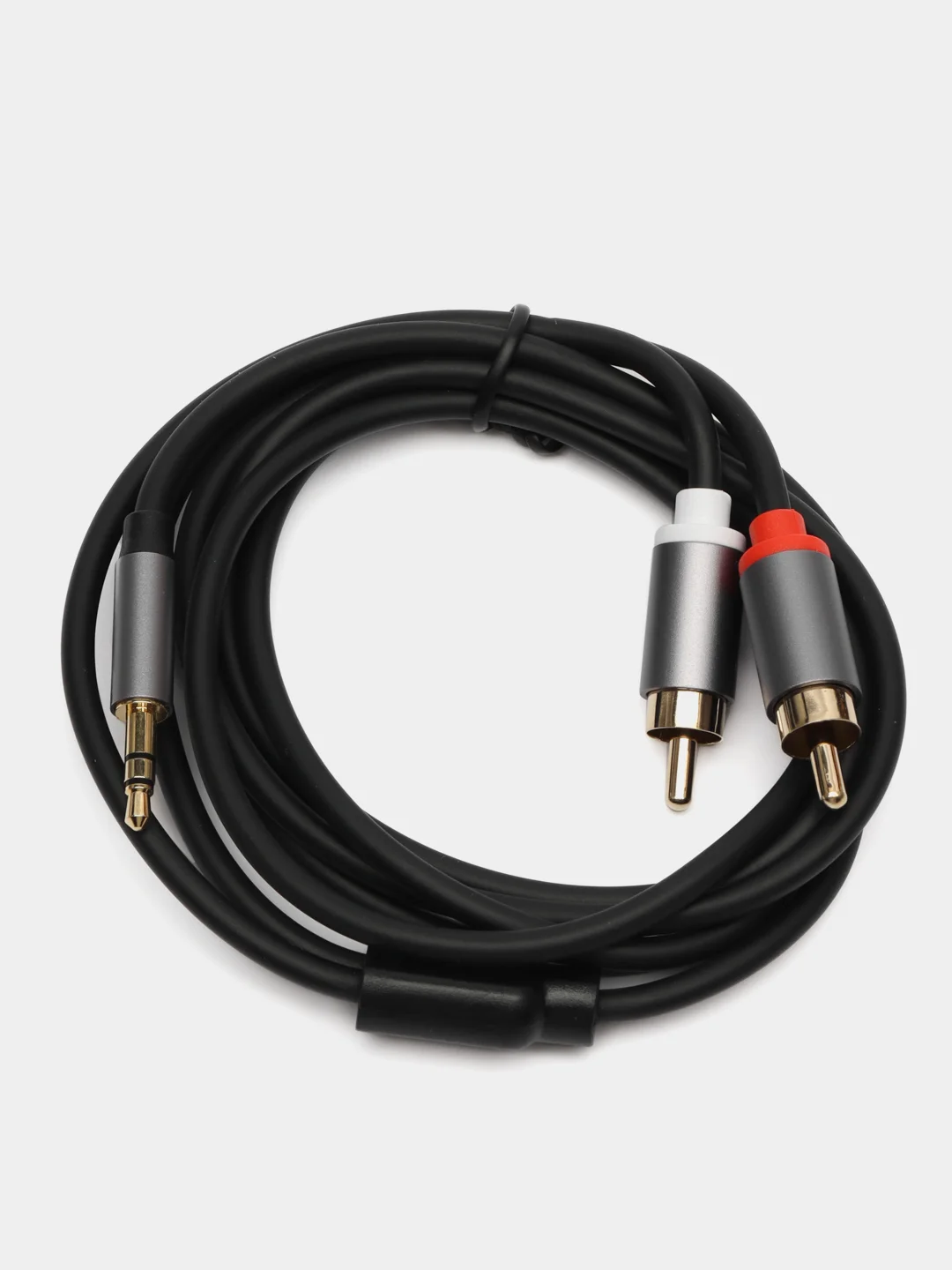 Серый меланж аудио кабель AUX тюльпаны 3.5 мм RCA 2 (папа) - 3.5 Jack (папа), от 1м и до 20м