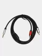 Аметистовый аудио кабель AUX тюльпаны 3.5 мм RCA 2 (папа) - 3.5 Jack (папа), от 1м и до 20м