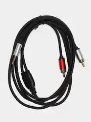 Багровый аудио кабель AUX тюльпаны 3.5 мм RCA 2 (папа) - 3.5 Jack (папа), от 1м и до 20м