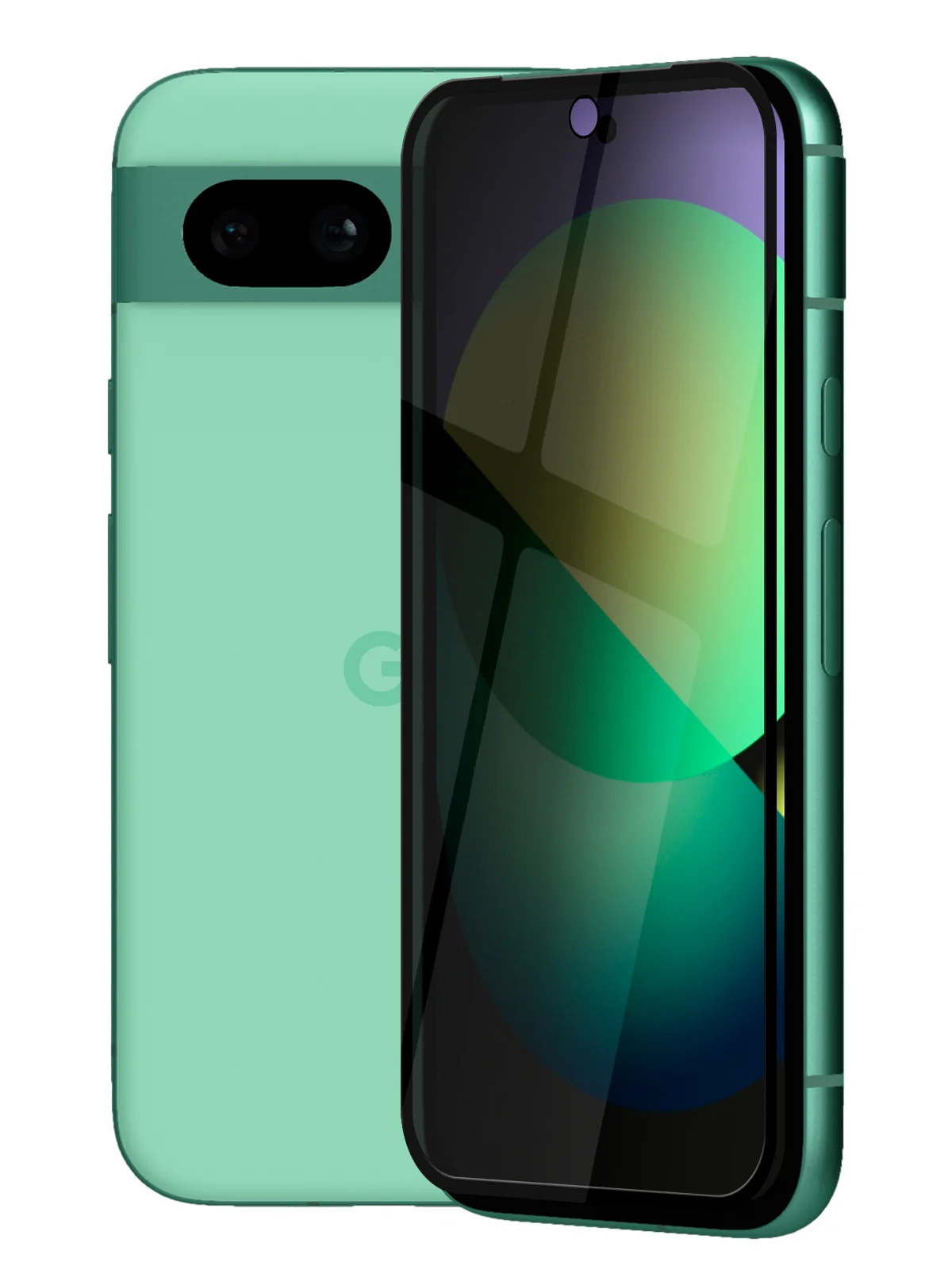 Белый стекло для Google Pixel 8a защитное BROSCORP олеофобное покрытие, матовое, антишпион рамка