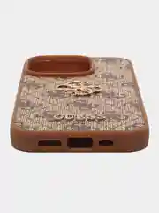 Коричневый чехол Guess PU leather iPhone 15 Pro из экокожи коричневый