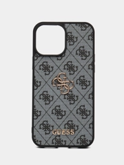 Чехол Guess PU leather iPhone 13 Pro Мах из экокожи, синий